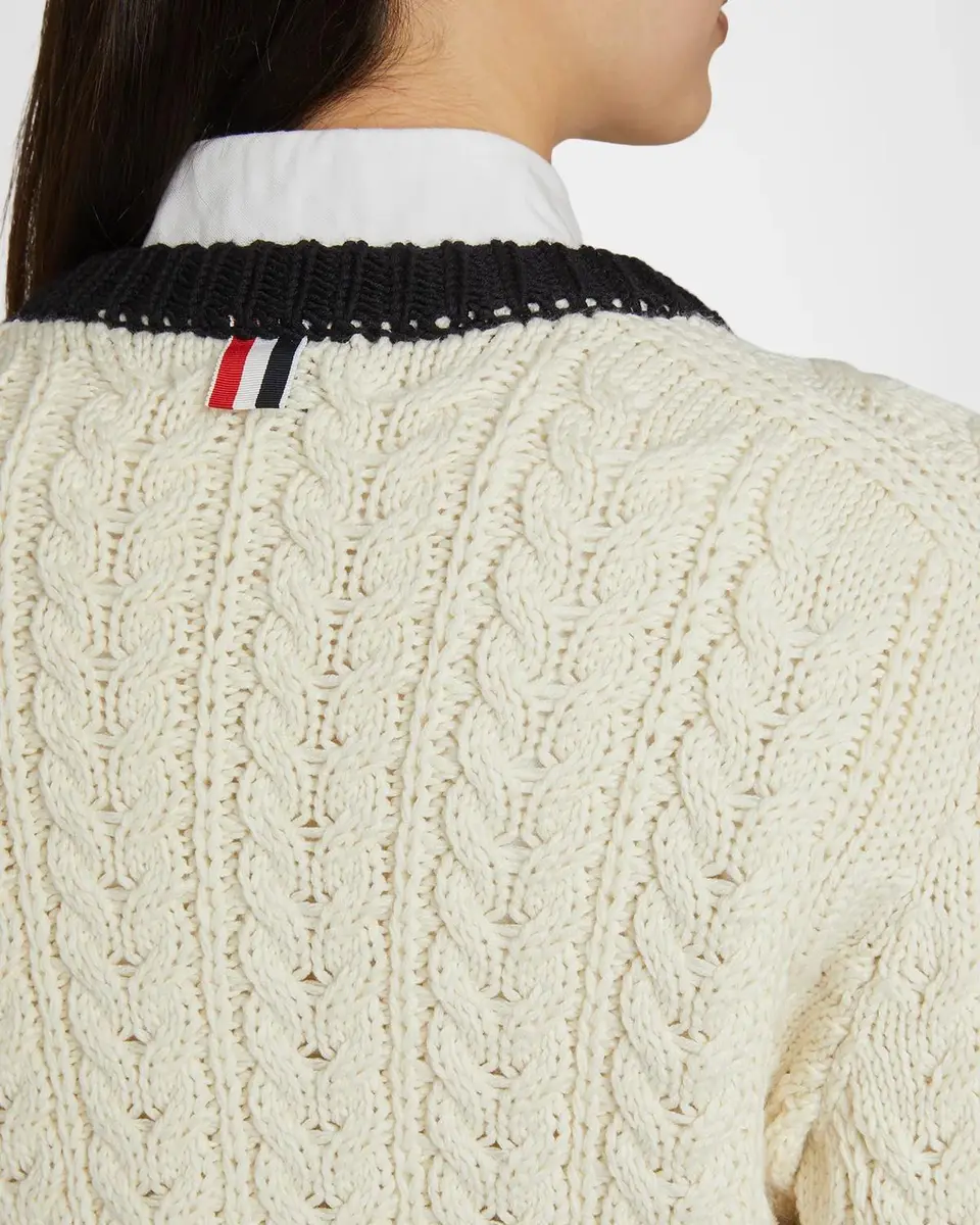 Thom Browne Aran Cable-Knit Wool Cardigan | Thumbnail 5 Thom Browne Aran Cable-Knit Wool Cardigan | Thumbnail 5
