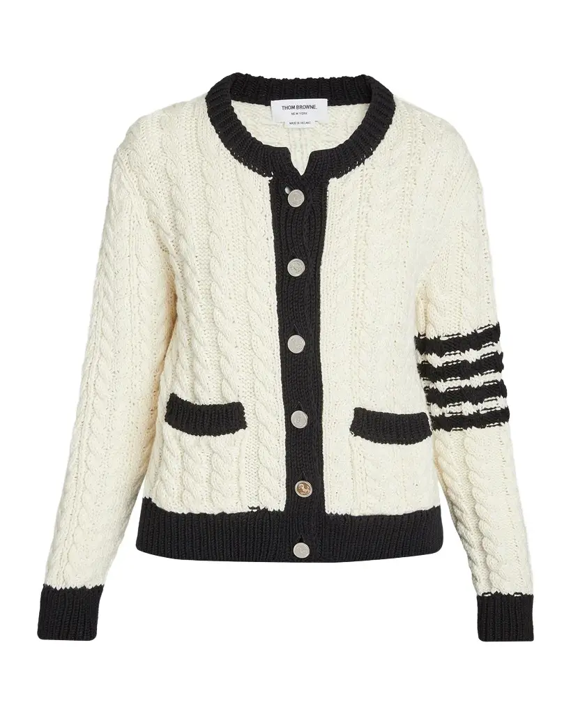 Aran Cable-Knit Wool Cardigan Aran Cable-Knit Wool Cardigan