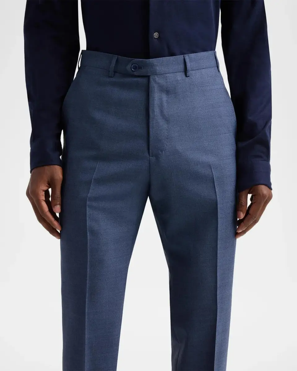 Emporio Armani Men's Textured Wool Straight-Leg Trousers | Thumbnail 5 Emporio Armani Men's Textured Wool Straight-Leg Trousers | Thumbnail 5