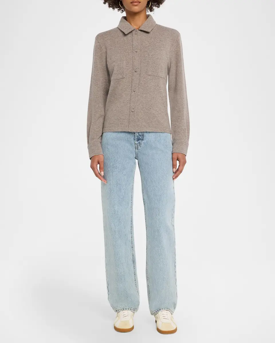 TSE Cashmere Cashmere Button-Front Shirt | Thumbnail 2 TSE Cashmere Cashmere Button-Front Shirt | Thumbnail 2