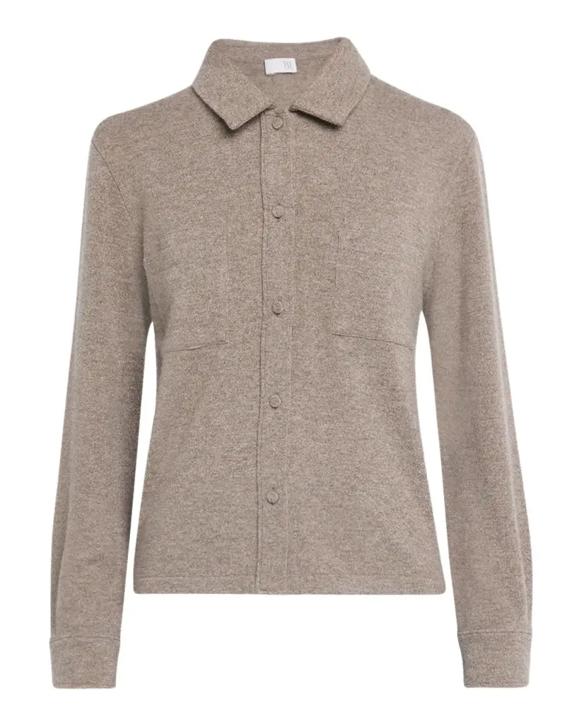 TSE Cashmere Cashmere Button-Front Shirt