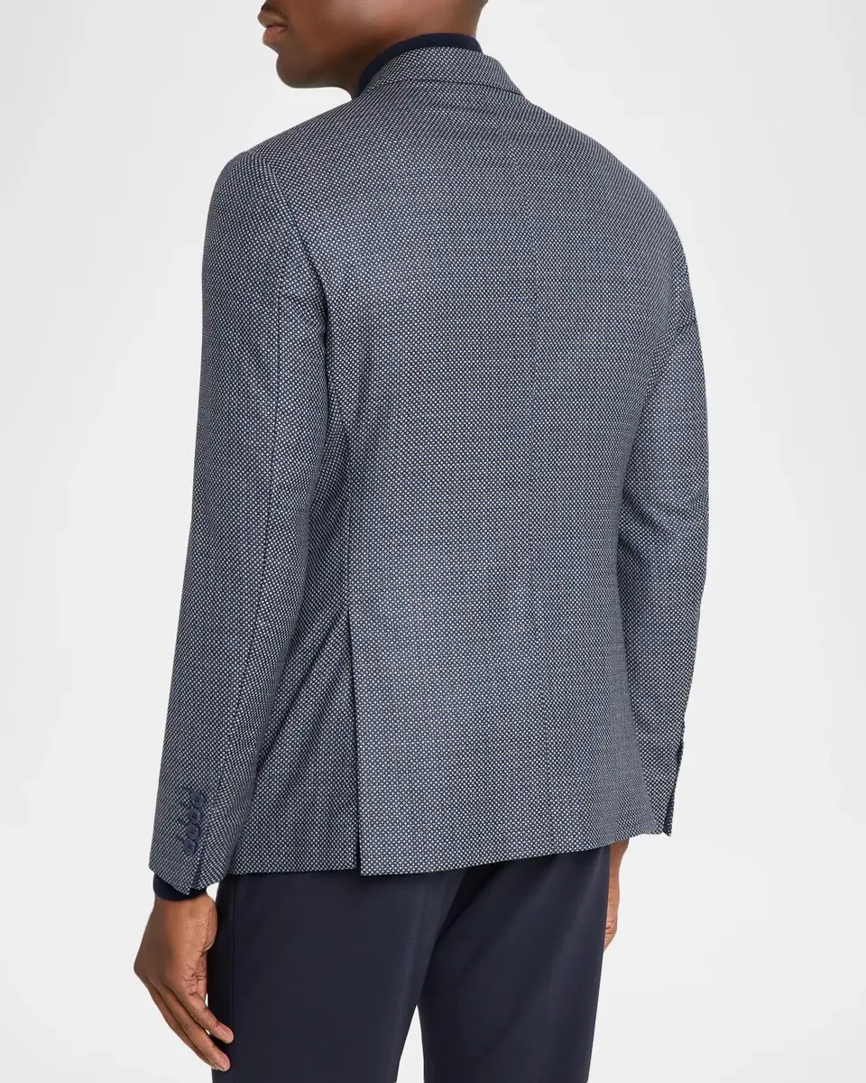 Emporio Armani Men's Dot Micro-Pattern Virgin Wool Jacket | Thumbnail 3 Emporio Armani Men's Dot Micro-Pattern Virgin Wool Jacket | Thumbnail 3