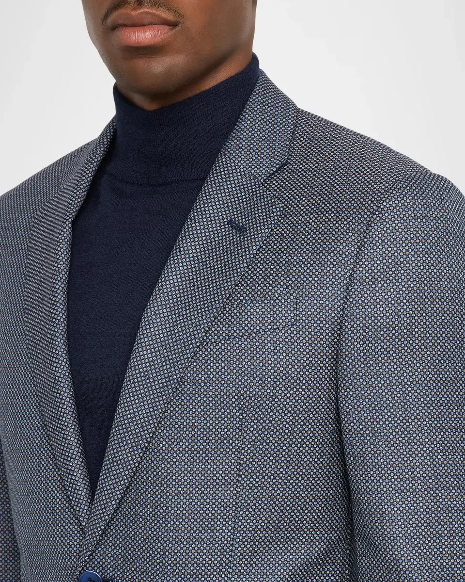 Emporio Armani Men's Dot Micro-Pattern Virgin Wool Jacket | Thumbnail 5 Emporio Armani Men's Dot Micro-Pattern Virgin Wool Jacket | Thumbnail 5