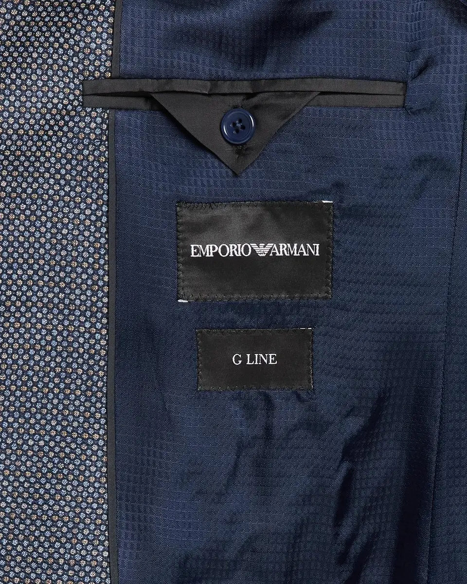 Emporio Armani Men's Dot Micro-Pattern Virgin Wool Jacket | Thumbnail 6 Emporio Armani Men's Dot Micro-Pattern Virgin Wool Jacket | Thumbnail 6