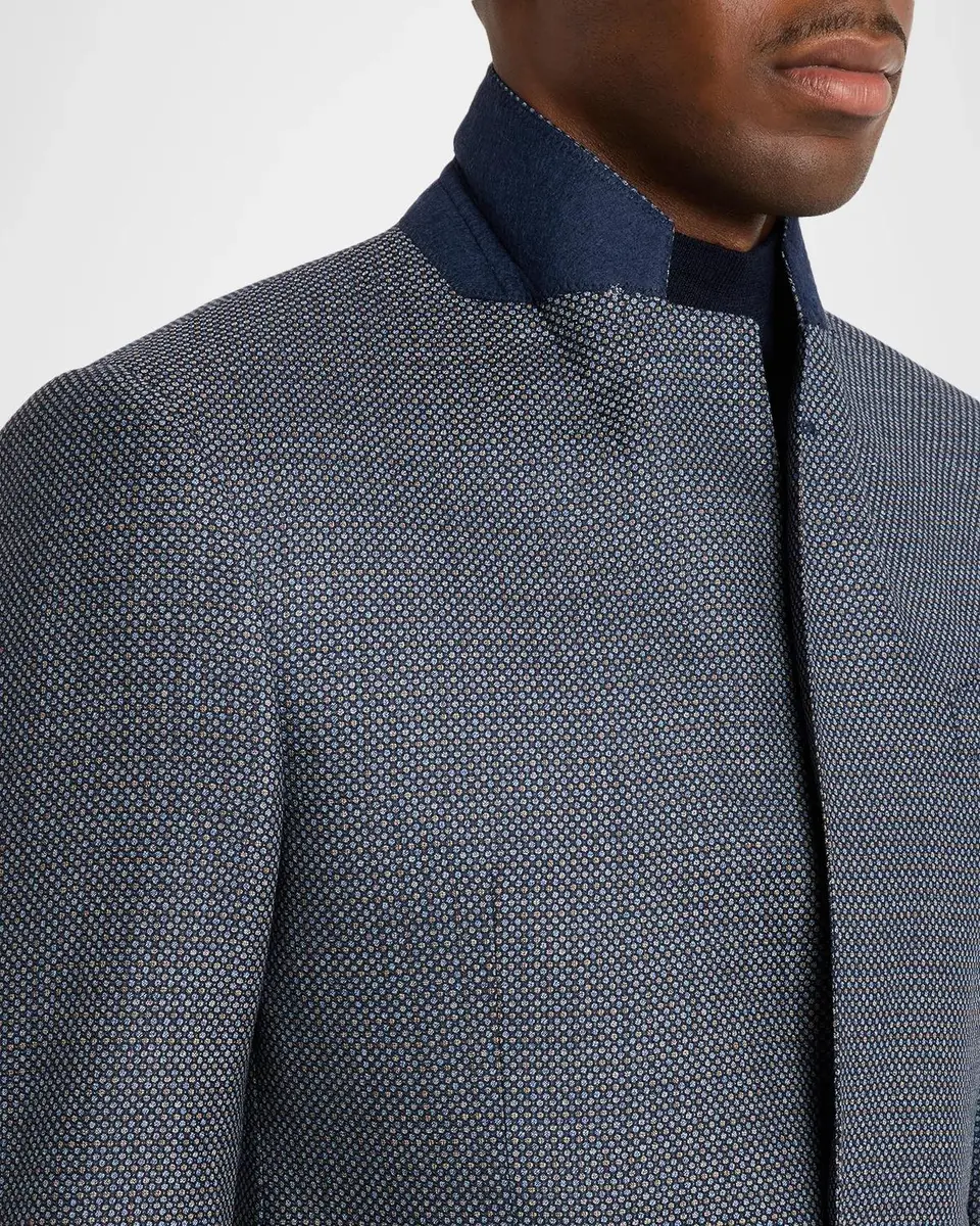 Emporio Armani Men's Dot Micro-Pattern Virgin Wool Jacket | Thumbnail 7 Emporio Armani Men's Dot Micro-Pattern Virgin Wool Jacket | Thumbnail 7
