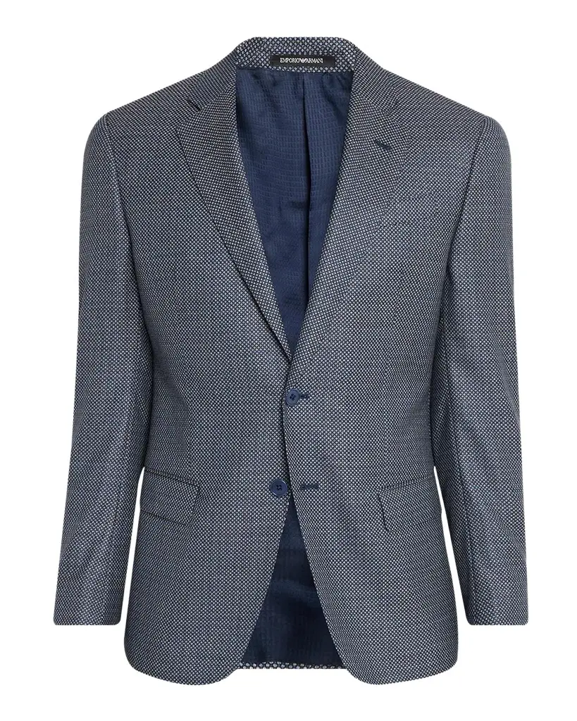 Emporio Armani Men's Dot Micro-Pattern Virgin Wool Jacket
