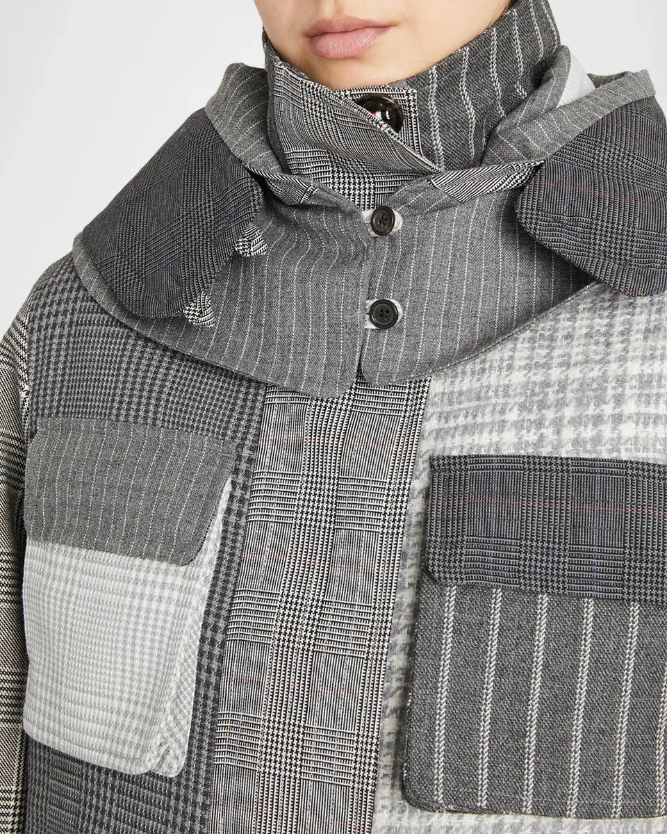 Thom Browne Cropped Tailored Patchwork Jacket | Thumbnail 5 Thom Browne Cropped Tailored Patchwork Jacket | Thumbnail 5