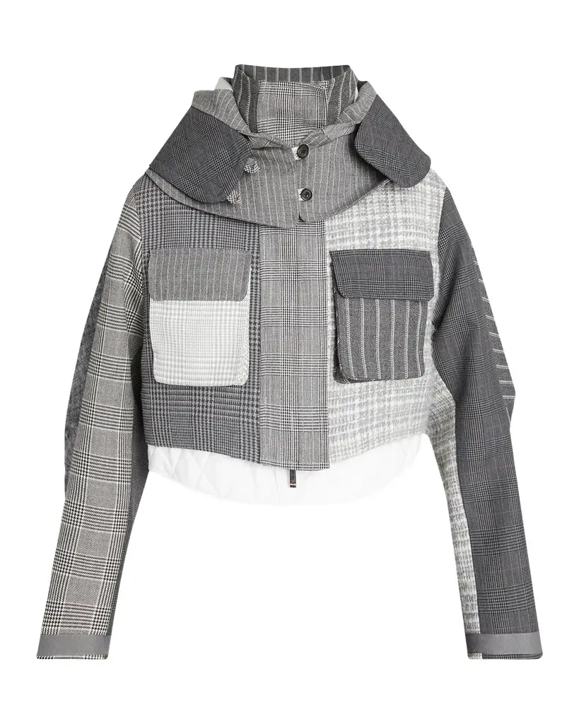 Cropped Tailored Patchwork Jacket Cropped Tailored Patchwork Jacket
