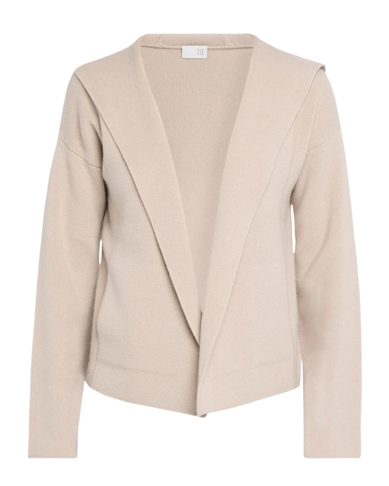 Cashmere Open-Front Hooded Jacket