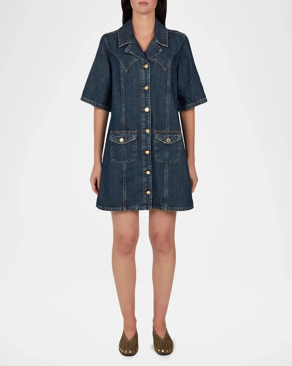 Ganni Denim Mini Shirtdress | Thumbnail 2 Ganni Denim Mini Shirtdress | Thumbnail 2