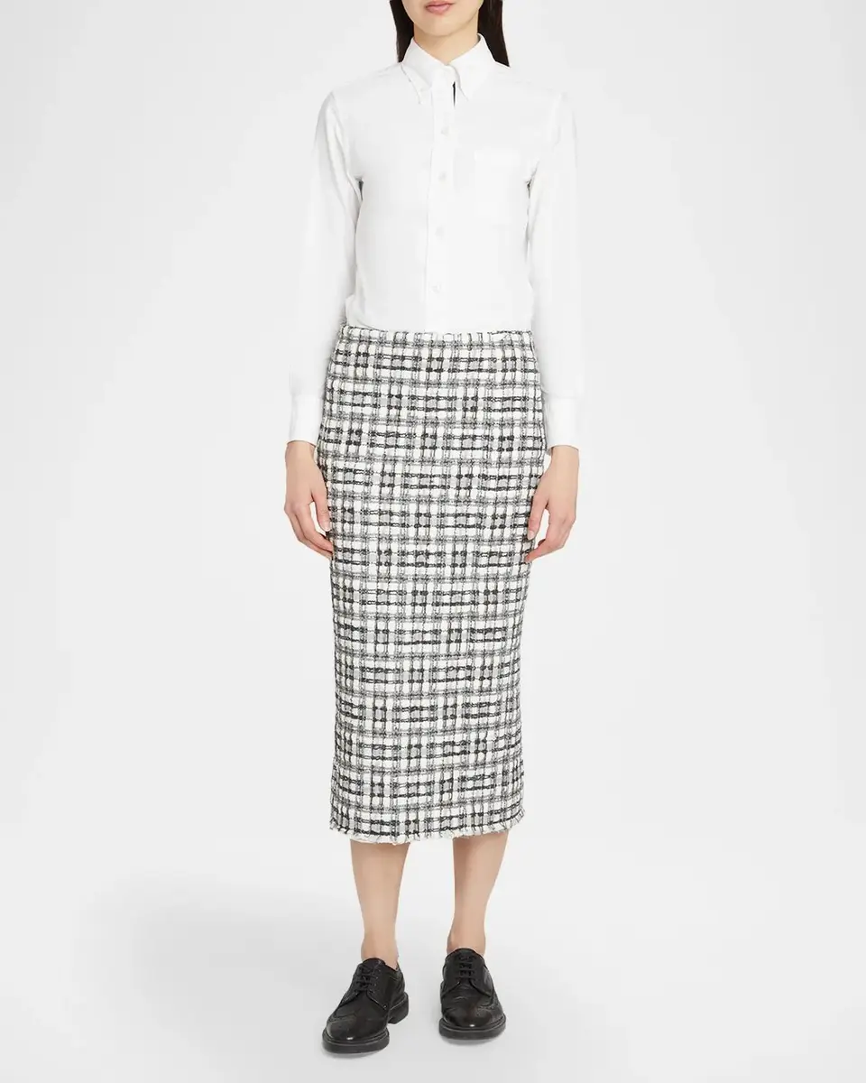 Thom Browne Patterned Low-Rise Midi Skirt | Thumbnail 2 Thom Browne Patterned Low-Rise Midi Skirt | Thumbnail 2