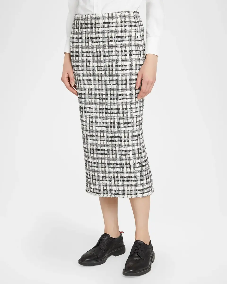 Thom Browne Patterned Low-Rise Midi Skirt | Thumbnail 4 Thom Browne Patterned Low-Rise Midi Skirt | Thumbnail 4