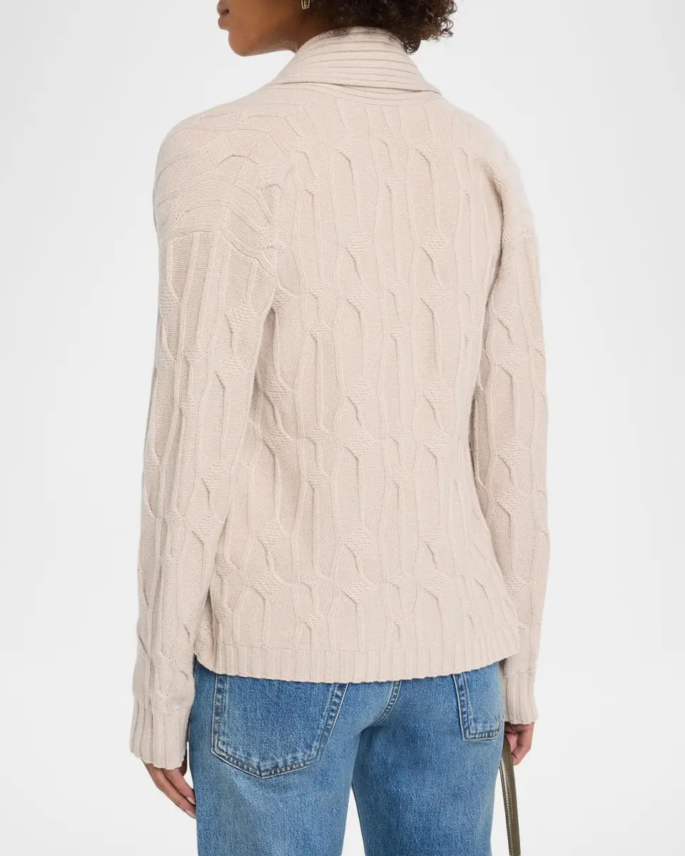 TSE Cashmere Shawl-Collar Cable-Knit Cardigan | Thumbnail 3 TSE Cashmere Shawl-Collar Cable-Knit Cardigan | Thumbnail 3