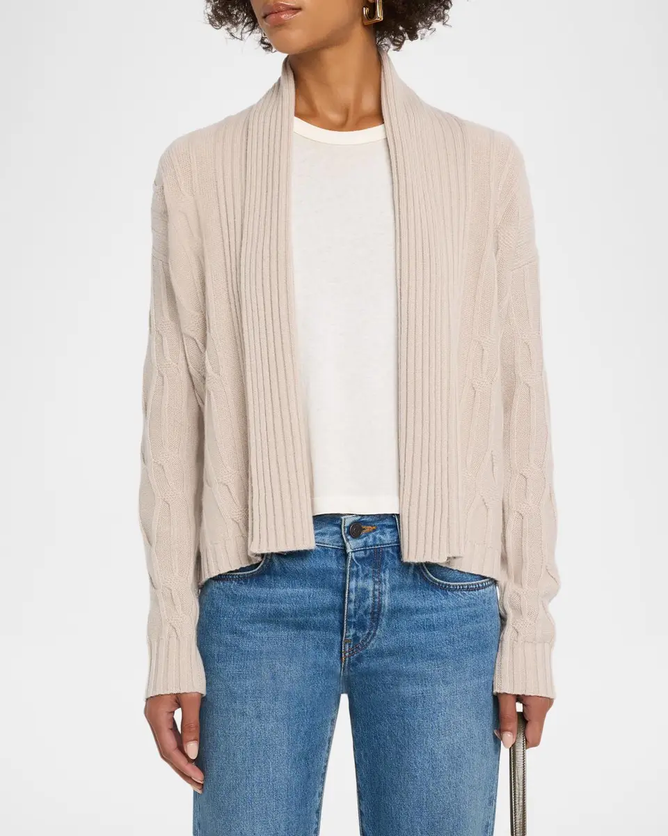 TSE Cashmere Shawl-Collar Cable-Knit Cardigan | Thumbnail 4 TSE Cashmere Shawl-Collar Cable-Knit Cardigan | Thumbnail 4