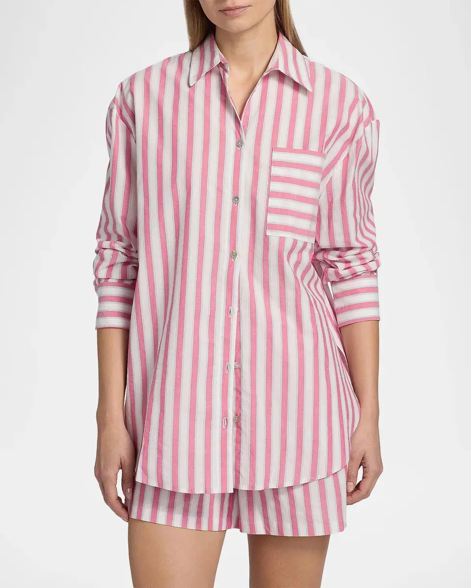 Papinelle Striped Cotton Shirting Boxer Pajamas | Thumbnail 4 Papinelle Striped Cotton Shirting Boxer Pajamas | Thumbnail 4