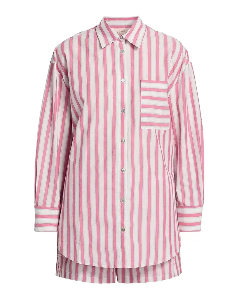 Papinelle Striped Cotton Shirting Boxer Pajamas