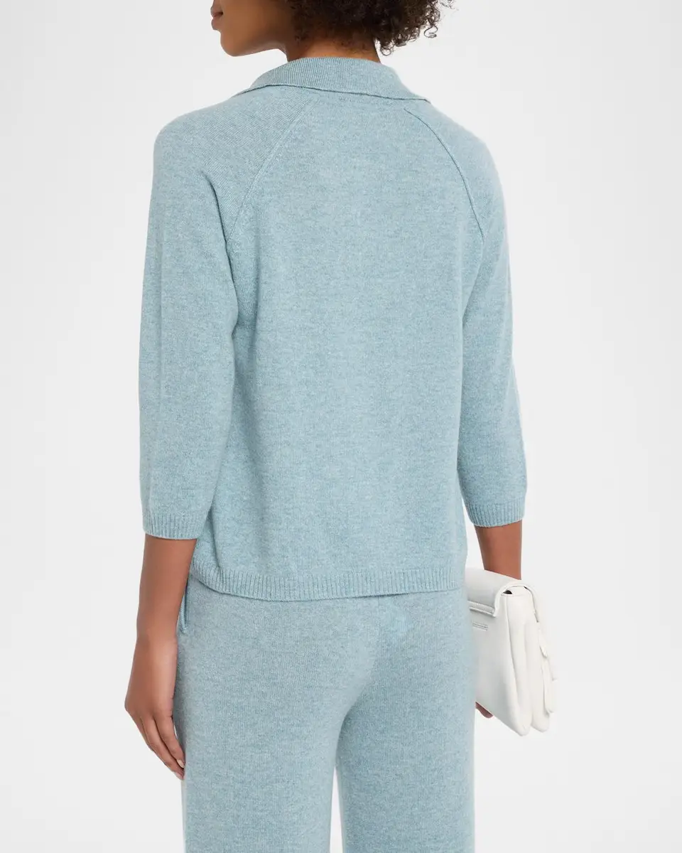 TSE Cashmere Cashmere 3/4-Sleeve Polo Sweater | Thumbnail 3 TSE Cashmere Cashmere 3/4-Sleeve Polo Sweater | Thumbnail 3