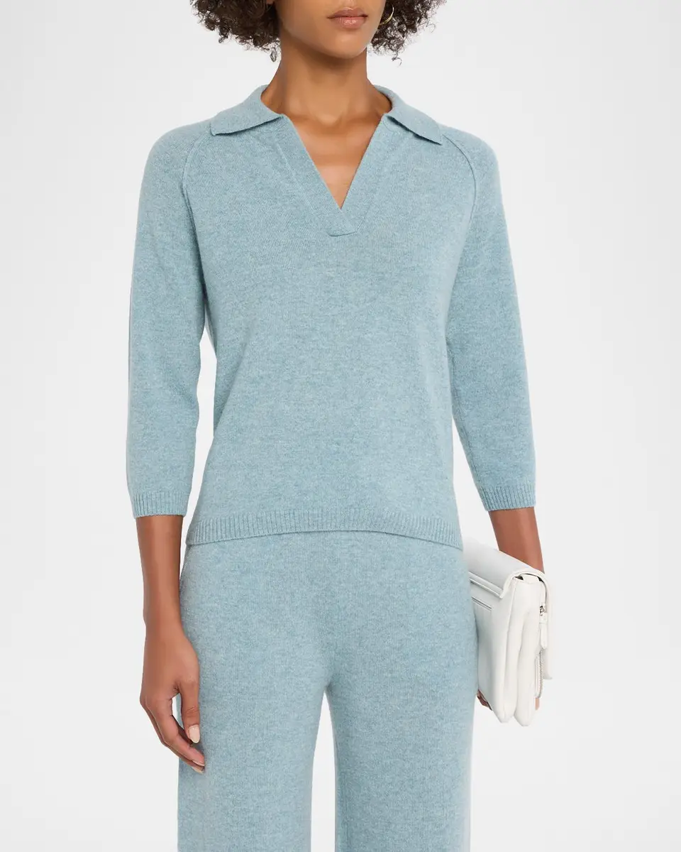 TSE Cashmere Cashmere 3/4-Sleeve Polo Sweater | Thumbnail 4 TSE Cashmere Cashmere 3/4-Sleeve Polo Sweater | Thumbnail 4