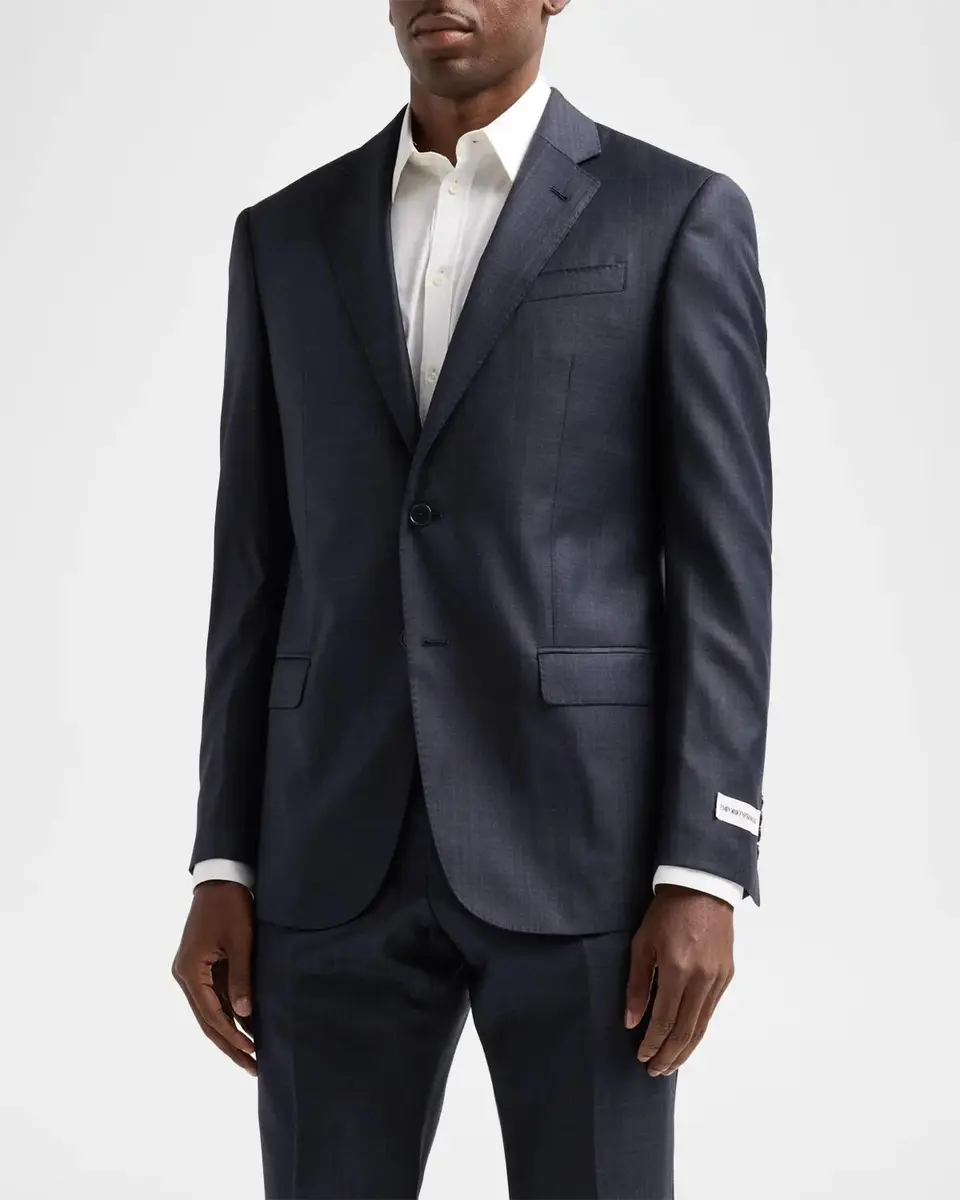 Emporio Armani Men's Plaid Wool Single-Breasted Suit | Thumbnail 4 Emporio Armani Men's Plaid Wool Single-Breasted Suit | Thumbnail 4