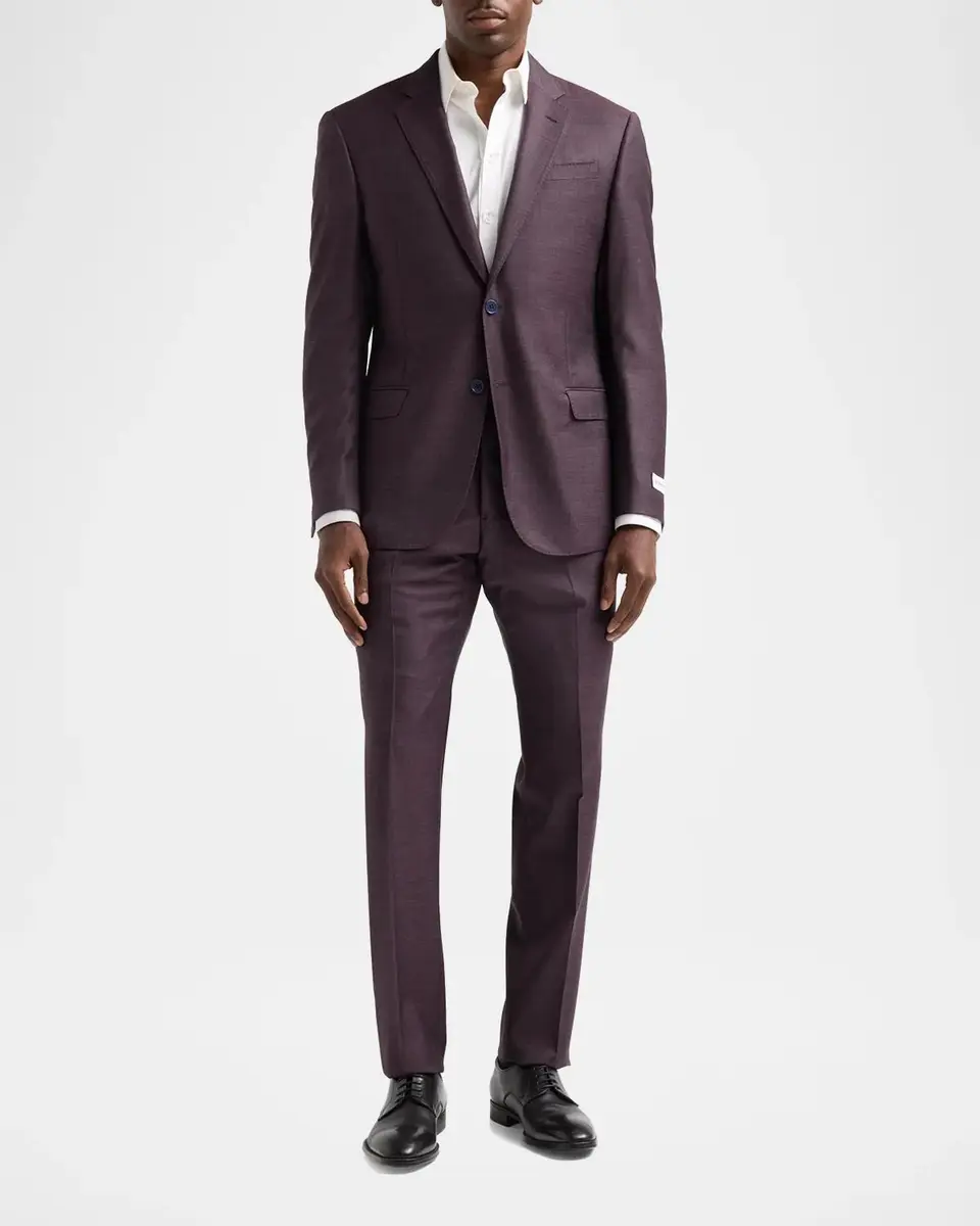 Emporio Armani Men's Textured Wool Single-Breasted Suit | Thumbnail 2 Emporio Armani Men's Textured Wool Single-Breasted Suit | Thumbnail 2