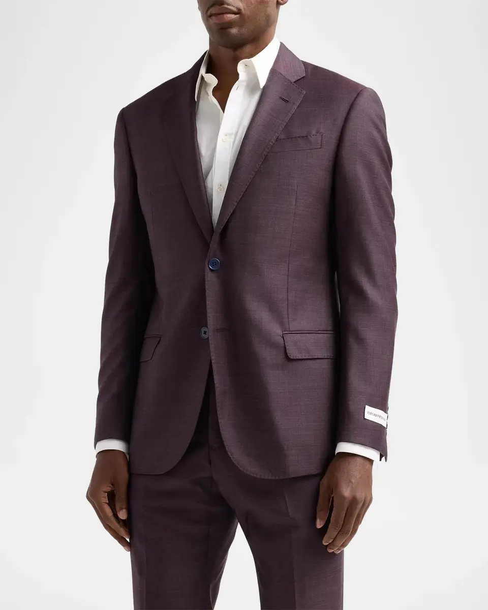 Emporio Armani Men's Textured Wool Single-Breasted Suit | Thumbnail 4 Emporio Armani Men's Textured Wool Single-Breasted Suit | Thumbnail 4