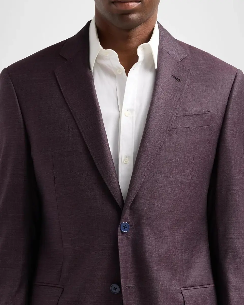 Emporio Armani Men's Textured Wool Single-Breasted Suit | Thumbnail 5 Emporio Armani Men's Textured Wool Single-Breasted Suit | Thumbnail 5