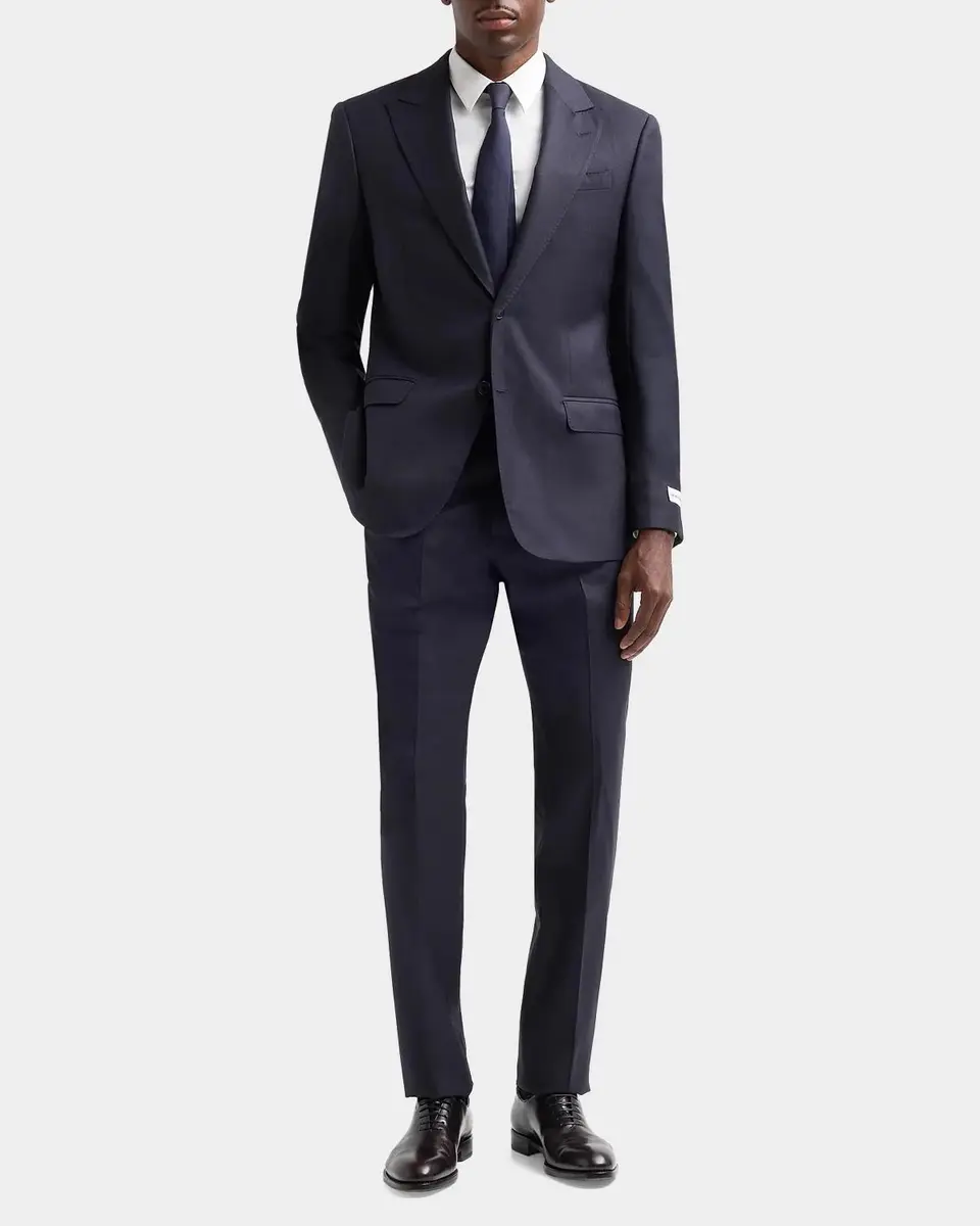 Emporio Armani Men's Birdseye Wool Single-Breasted Suit | Thumbnail 2 Emporio Armani Men's Birdseye Wool Single-Breasted Suit | Thumbnail 2