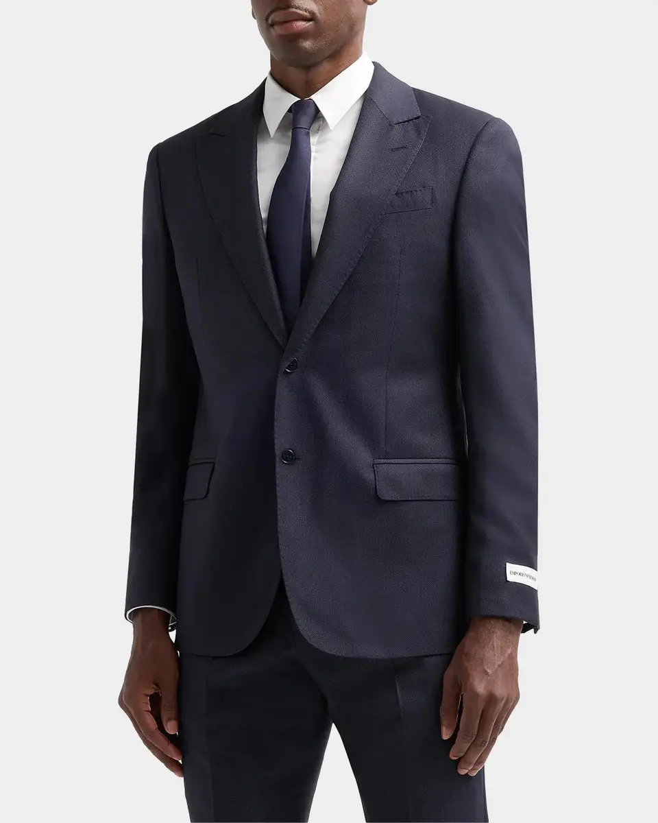Emporio Armani Men's Birdseye Wool Single-Breasted Suit | Thumbnail 4 Emporio Armani Men's Birdseye Wool Single-Breasted Suit | Thumbnail 4