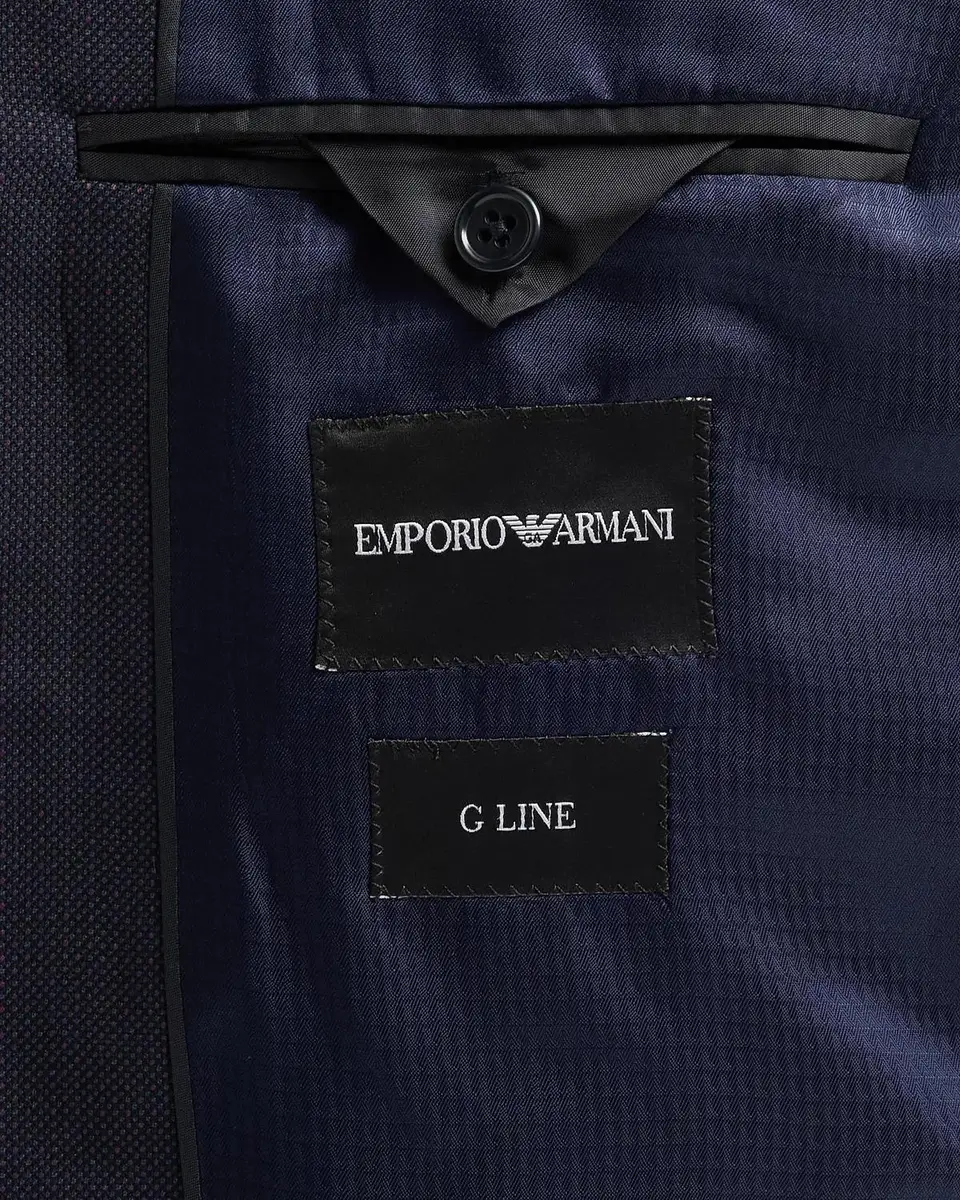 Emporio Armani Men's Birdseye Wool Single-Breasted Suit | Thumbnail 6 Emporio Armani Men's Birdseye Wool Single-Breasted Suit | Thumbnail 6