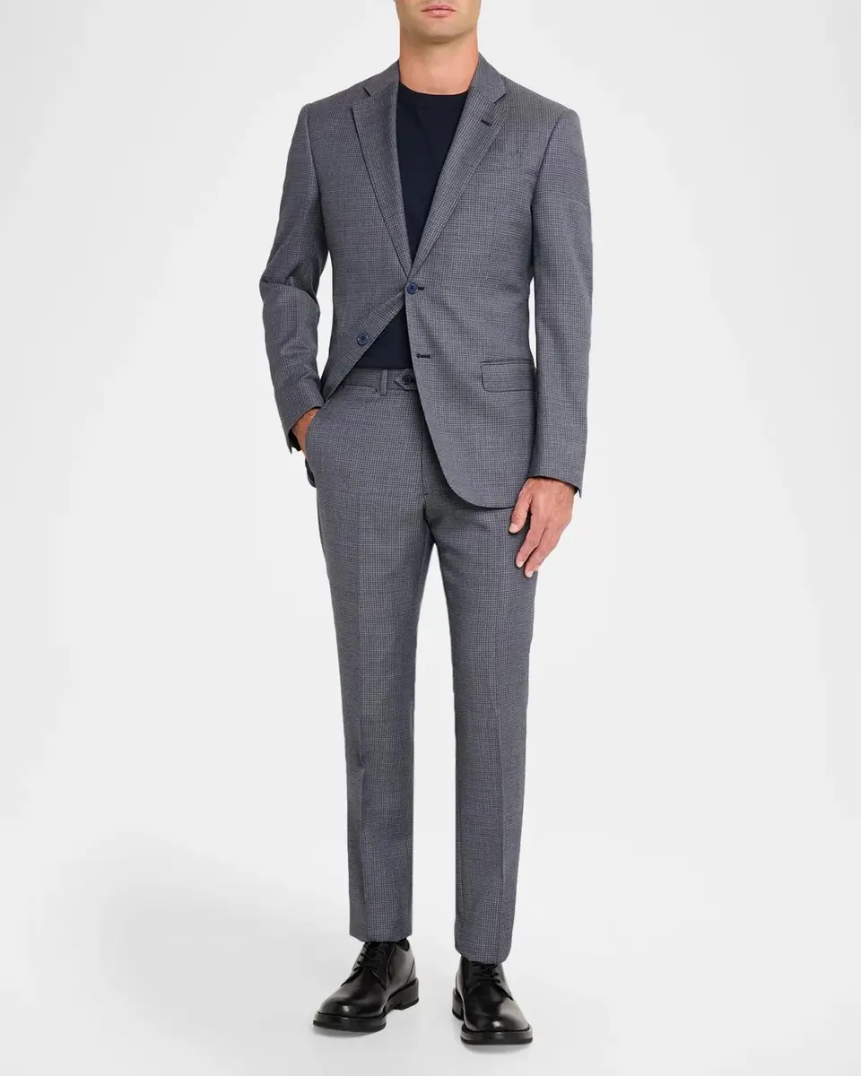 Emporio Armani Men's G Line Wool Blurred Houndstooth Two-Piece Suit | Thumbnail 2 Emporio Armani Men's G Line Wool Blurred Houndstooth Two-Piece Suit | Thumbnail 2