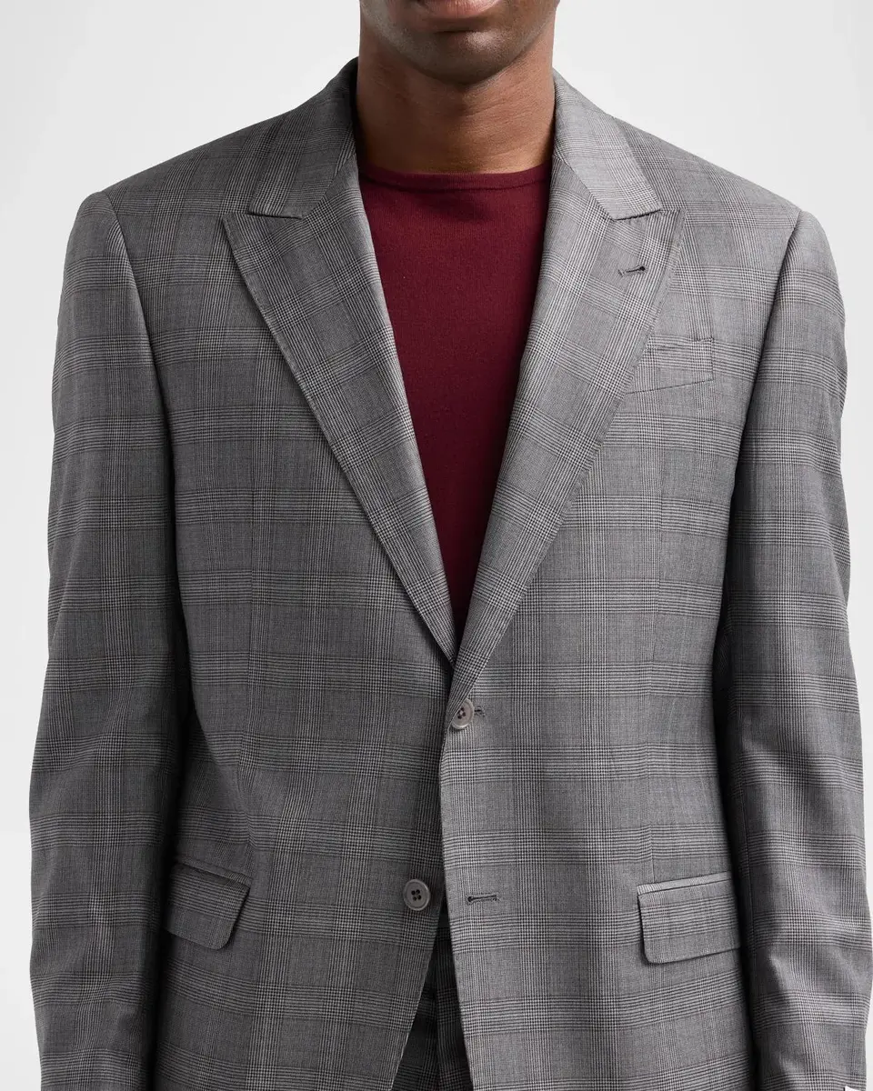Emporio Armani Men's Glen Check Wool Single-Breasted Suit | Thumbnail 5 Emporio Armani Men's Glen Check Wool Single-Breasted Suit | Thumbnail 5