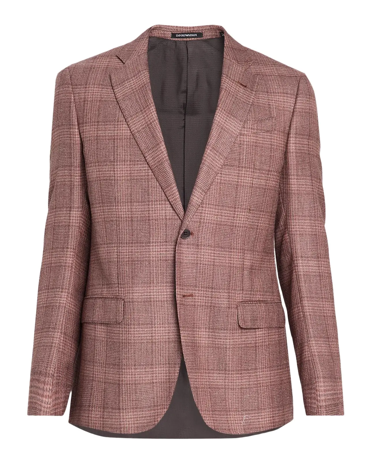 Emporio Armani Men's Wool and Silk Plaid Single-Breasted Sport Coat