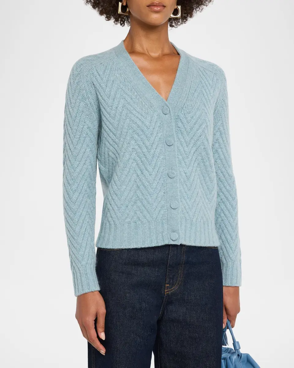 TSE Cashmere Cashmere Chevron-Stitch Cardigan | Thumbnail 4 TSE Cashmere Cashmere Chevron-Stitch Cardigan | Thumbnail 4