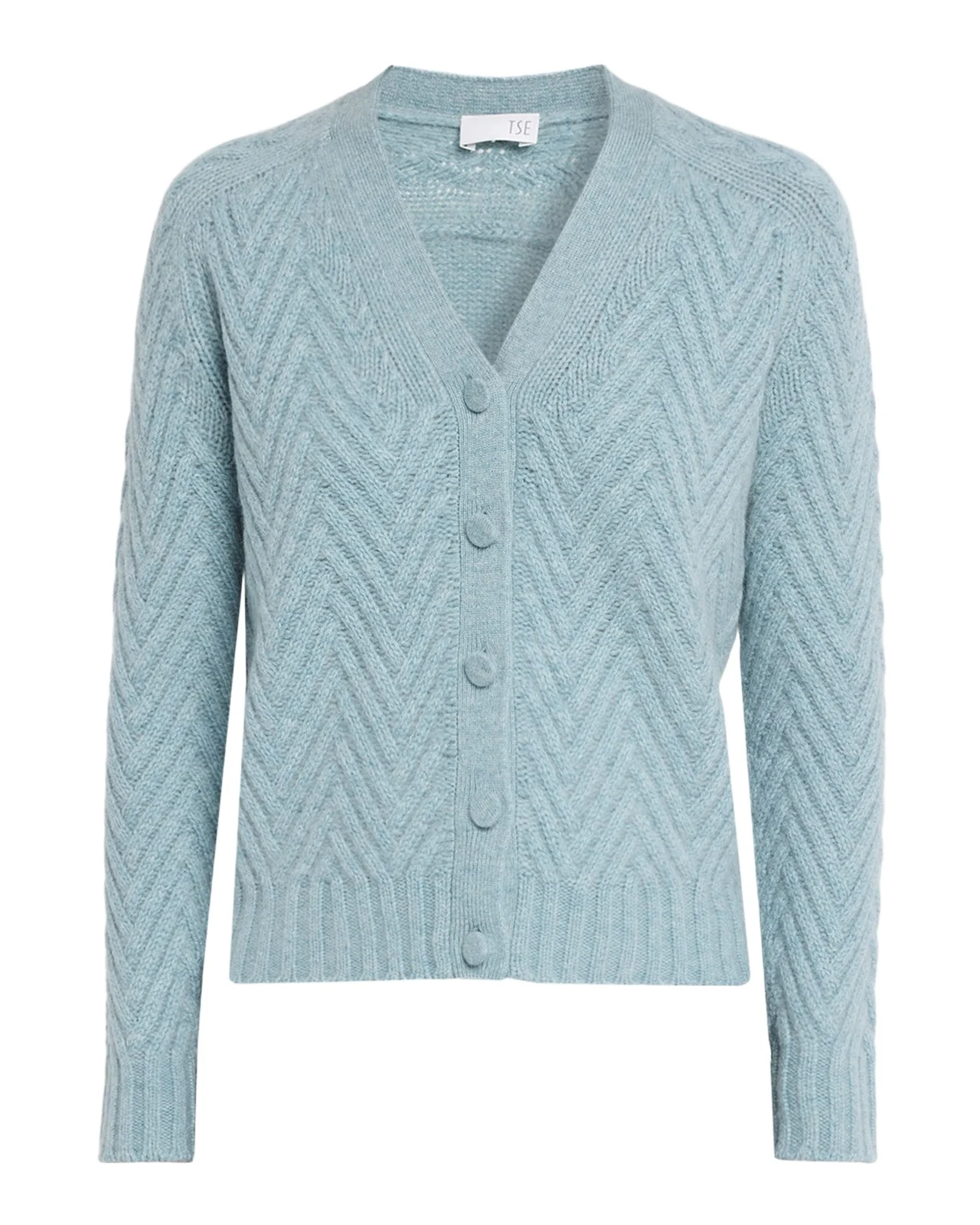 Cashmere Chevron-Stitch Cardigan Cashmere Chevron-Stitch Cardigan