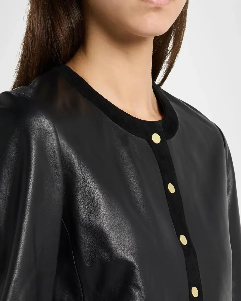 Vince Leather Boxy Crop Jacket | Thumbnail 5