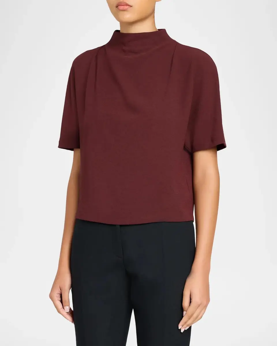 Vince Draped Funnel Neck Top | Thumbnail 4 Vince Draped Funnel Neck Top | Thumbnail 4