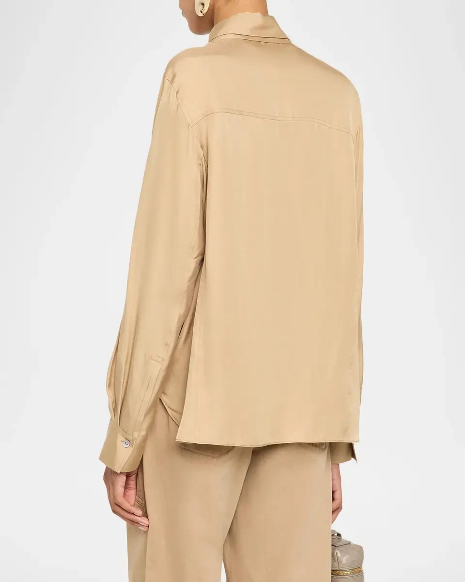 Vince Double Collar Silk-Blend Shirt | Thumbnail 3 Vince Double Collar Silk-Blend Shirt | Thumbnail 3