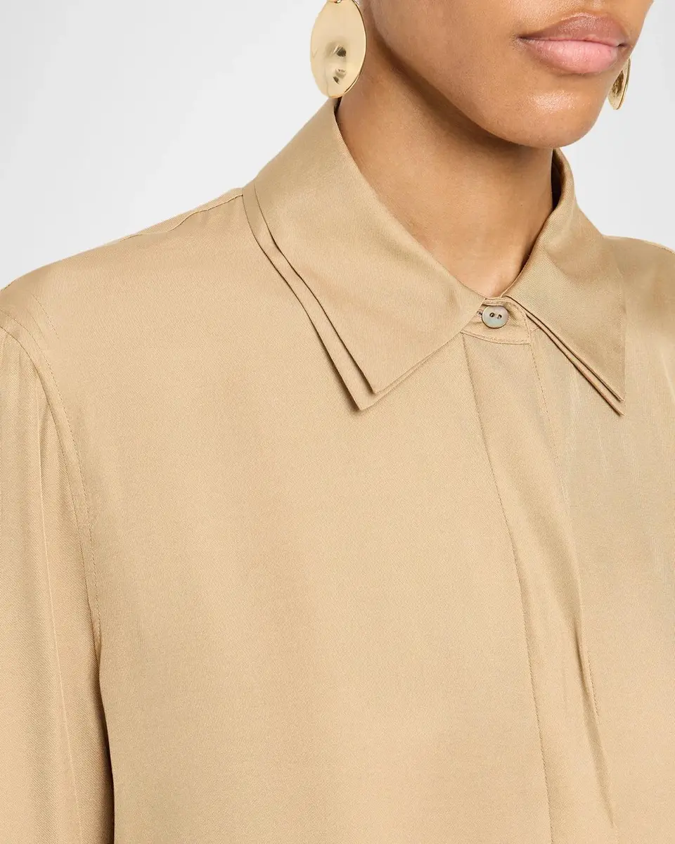 Vince Double Collar Silk-Blend Shirt | Thumbnail 5 Vince Double Collar Silk-Blend Shirt | Thumbnail 5