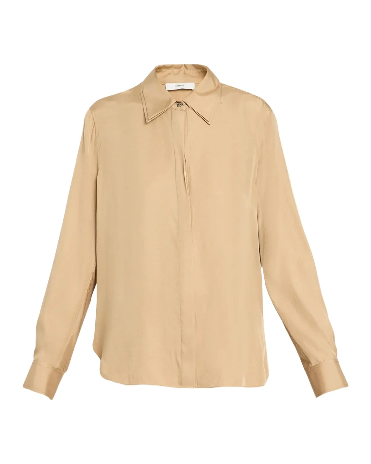 Vince Double Collar Silk-Blend Shirt