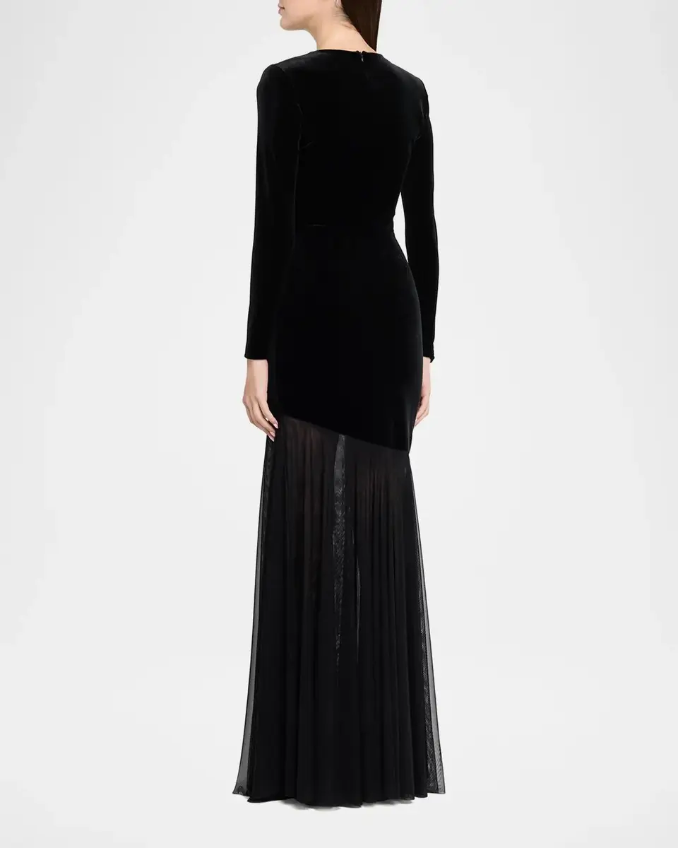Chiara Boni La Petite Robe Janina Velvet A-Line Gown | Thumbnail 3 Chiara Boni La Petite Robe Janina Velvet A-Line Gown | Thumbnail 3