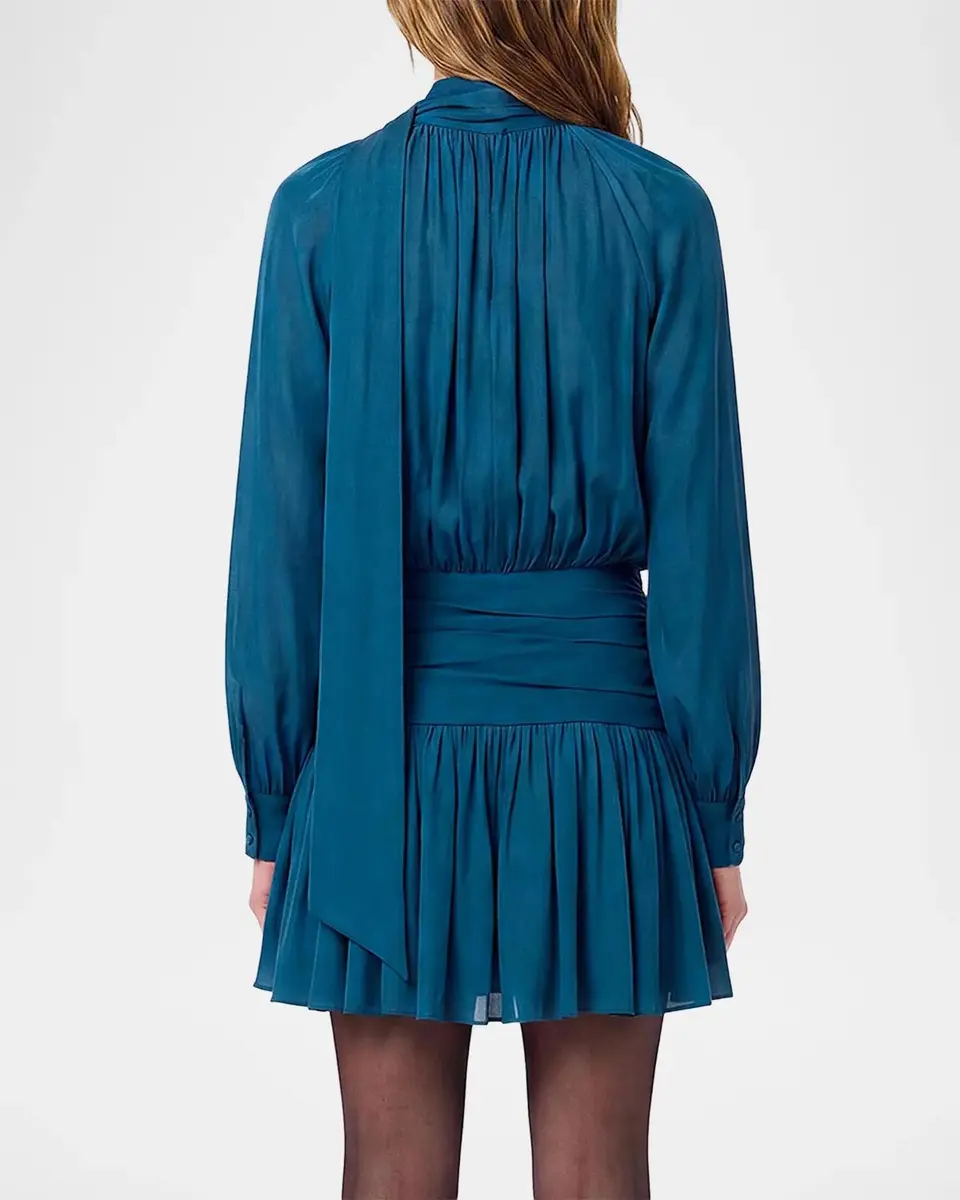 NICHOLAS Courtney Draped Georgette Mini Dress | Thumbnail 3