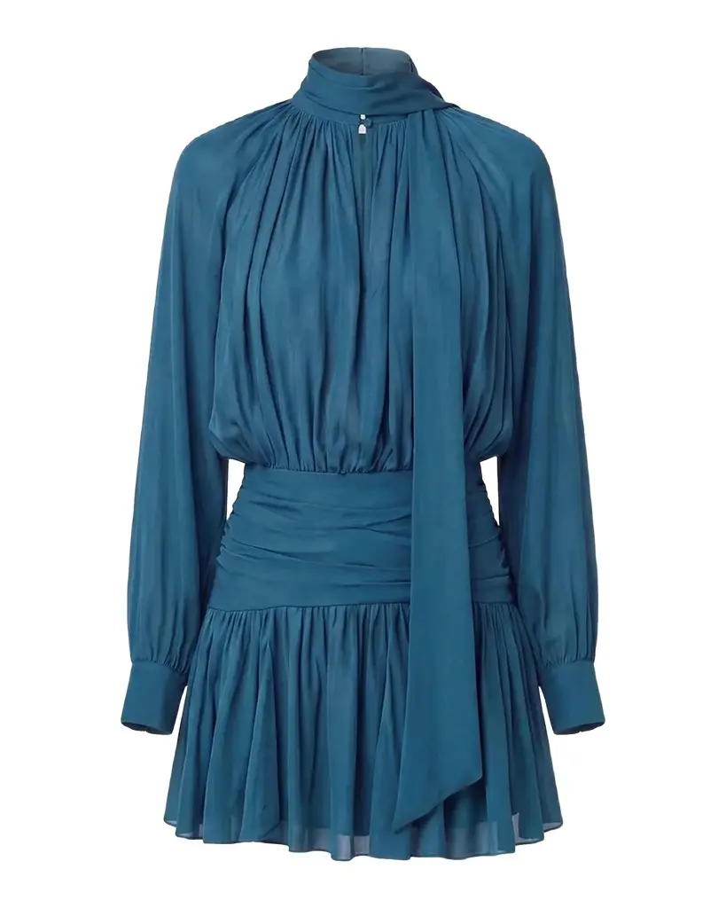 Courtney Draped Georgette Mini Dress Courtney Draped Georgette Mini Dress