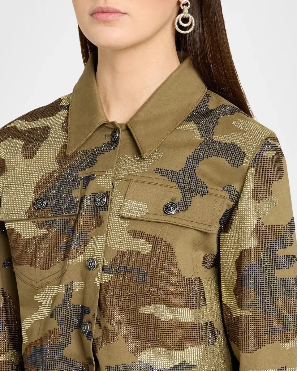 Cinq à Sept Heatset Camo Lexie Cropped Trucker Jacket | Thumbnail 5 Cinq à Sept Heatset Camo Lexie Cropped Trucker Jacket | Thumbnail 5