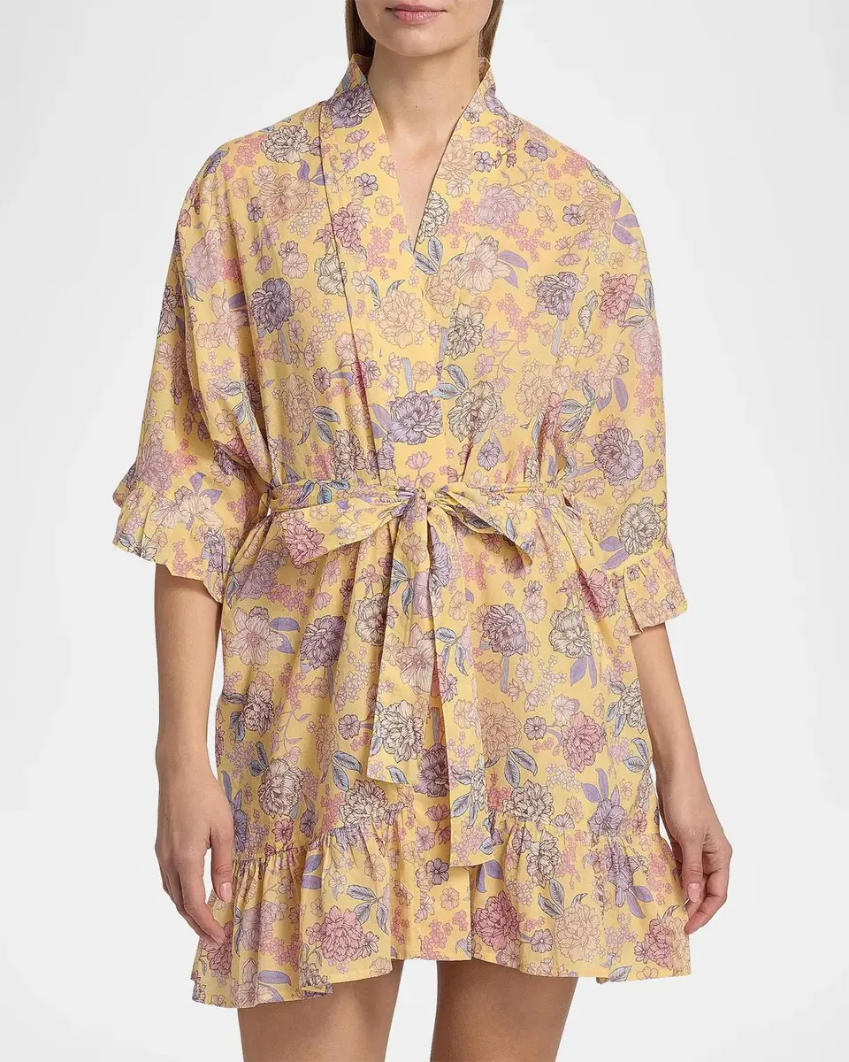 Papinelle Karolina Floral Frill Robe | Thumbnail 4
