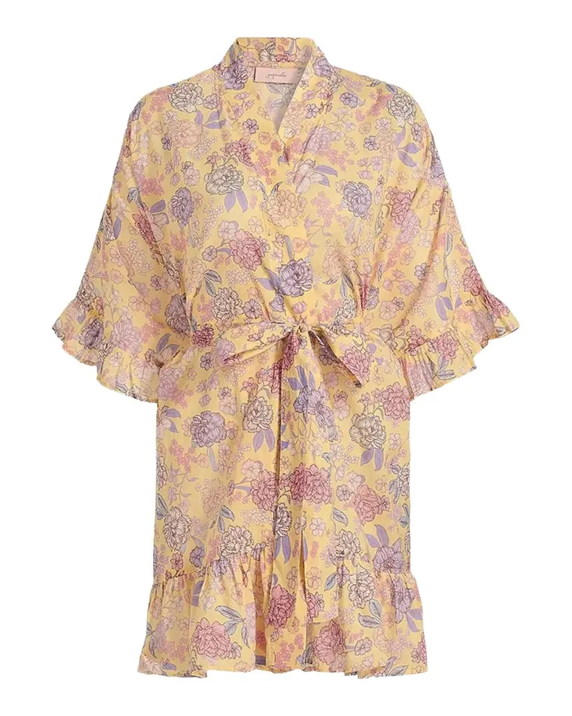 Karolina Floral Frill Robe Karolina Floral Frill Robe