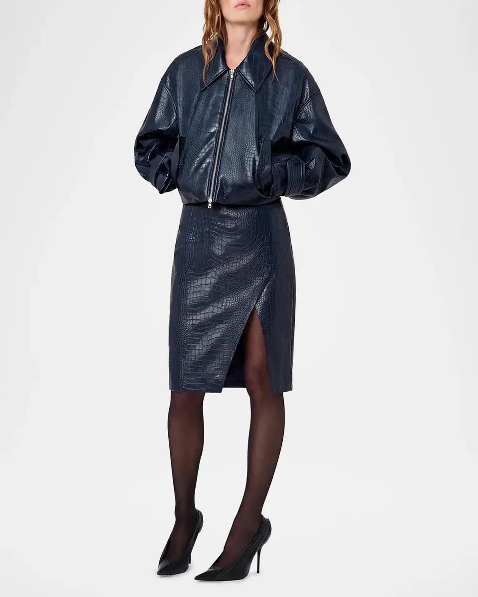 NICHOLAS Paris Croc-Embossed Faux-Leather Jacket | Thumbnail 2 NICHOLAS Paris Croc-Embossed Faux-Leather Jacket | Thumbnail 2