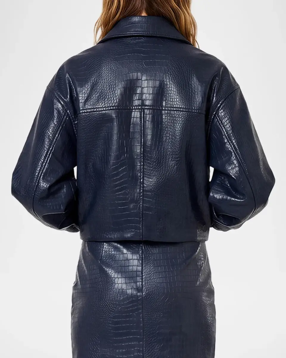 NICHOLAS Paris Croc-Embossed Faux-Leather Jacket | Thumbnail 3 NICHOLAS Paris Croc-Embossed Faux-Leather Jacket | Thumbnail 3