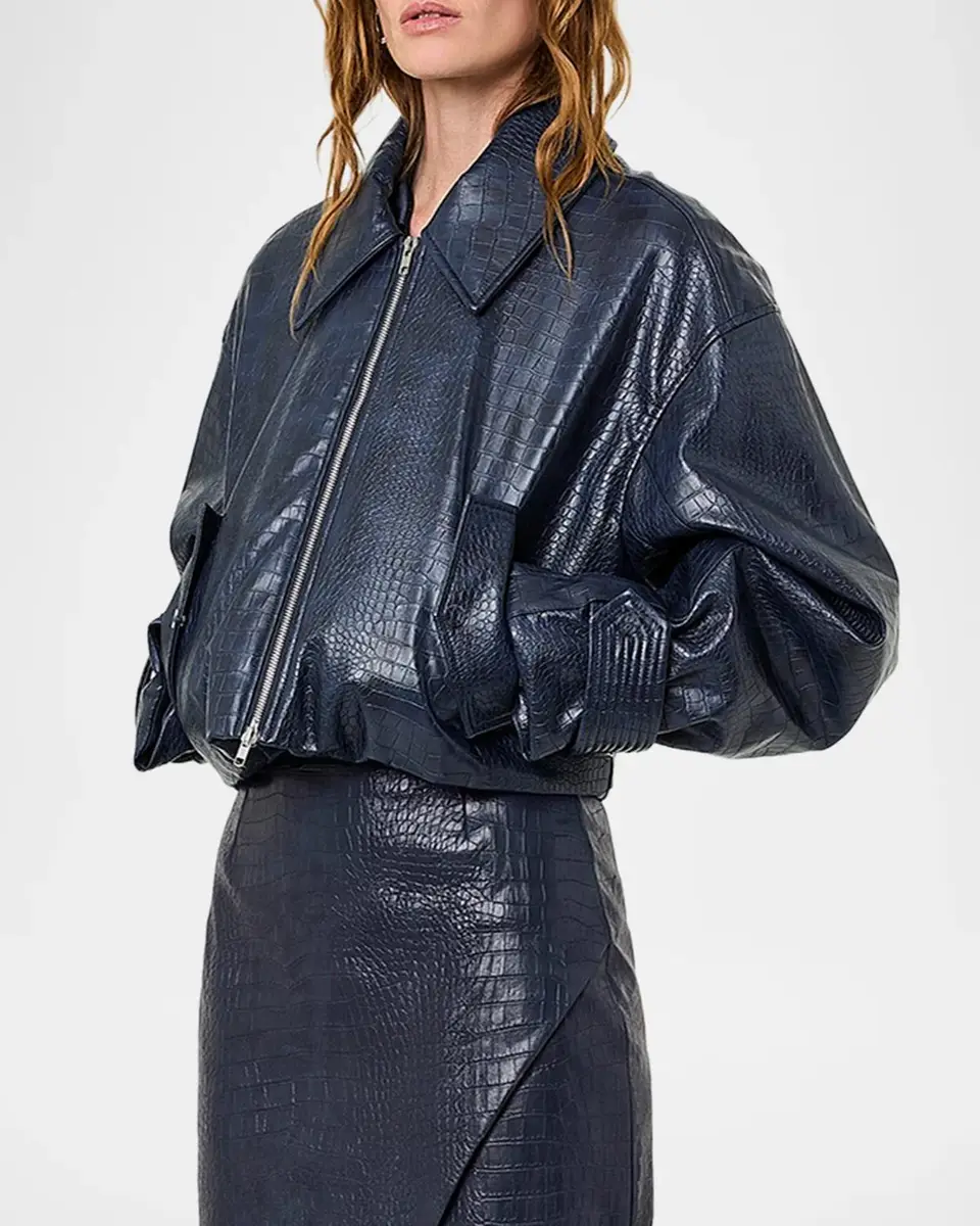 NICHOLAS Paris Croc-Embossed Faux-Leather Jacket | Thumbnail 4 NICHOLAS Paris Croc-Embossed Faux-Leather Jacket | Thumbnail 4