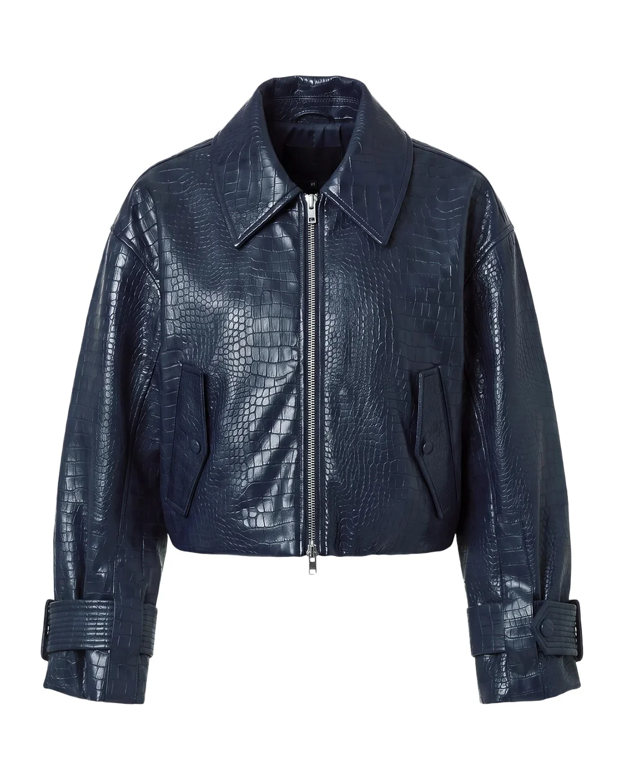 Paris Croc-Embossed Faux-Leather Jacket Paris Croc-Embossed Faux-Leather Jacket