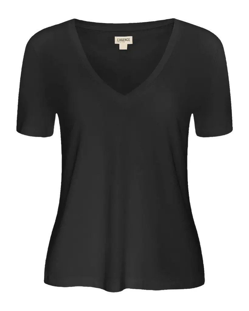 L'Agence Brianna V-Neck Relaxed T-Shirt